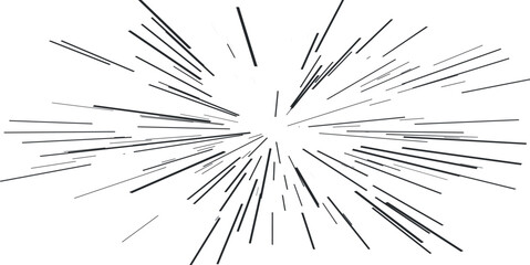 Obraz premium Radiating from the centre of thin beams, lines. Abstract explosion, speed motion lines from the middle, radiating sharp. Dynamic style, sun burst, star burst sunshine Vector