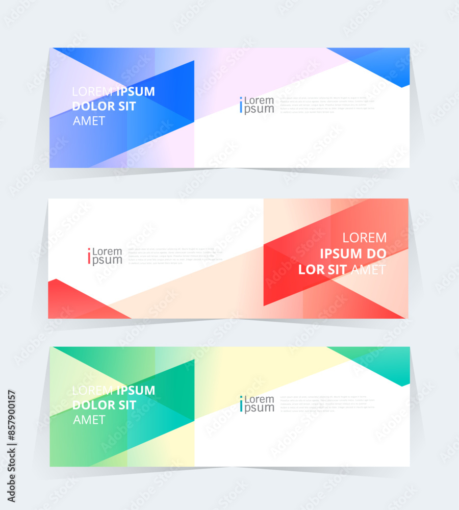 Sticker geometric banner design with vector presentation template.