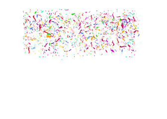 Fototapeta premium Confetti falling down isolated on transparent background. Rainbow color gold confetti PNG. Create birthday and party decoration concept. banner, poster, flyer,