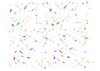 Confetti falling down isolated on transparent background. Rainbow color gold confetti PNG.  Create birthday and party decoration concept.  banner, poster, flyer,