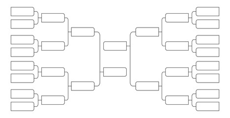 16 team tournament bracket championship template vector