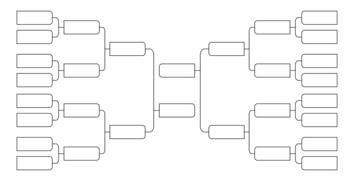 16 team tournament bracket championship template vector