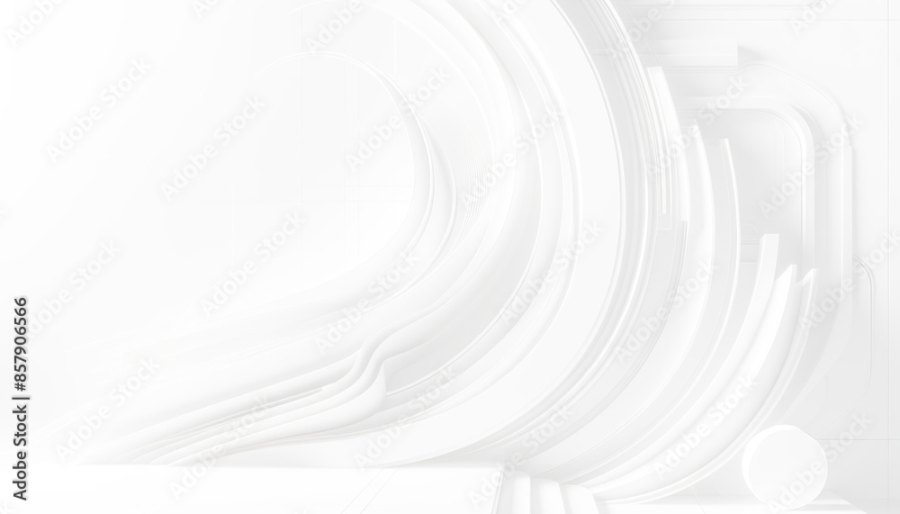 Poster abstract white curved shapes on a bright background, conveying a modern design concept. generative a