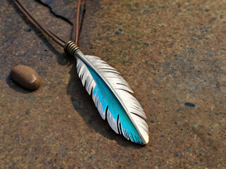 feather on the stone