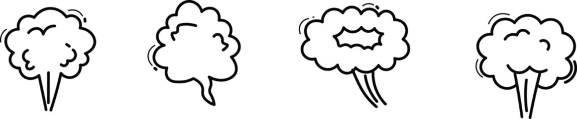 Comic fart cloud. Bad stink balloon. Smoke gas cloud in comic style. Explosion, angry breath.eps10