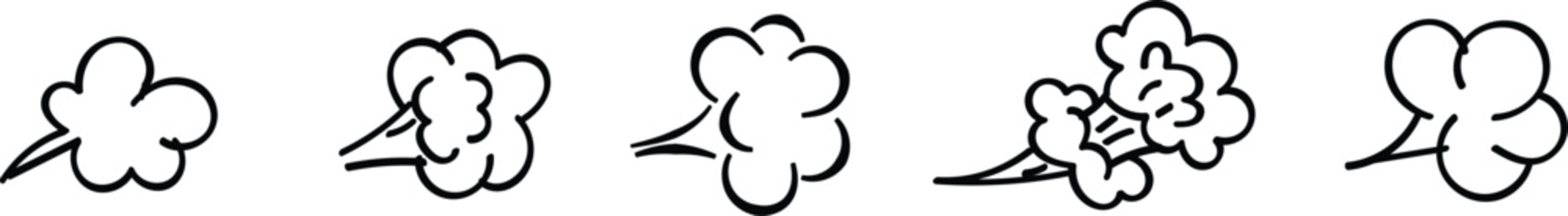 Comic fart cloud. Bad stink balloon. Smoke gas cloud in comic style. Explosion, angry breath.eps10