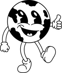 earth character vintage outline 3