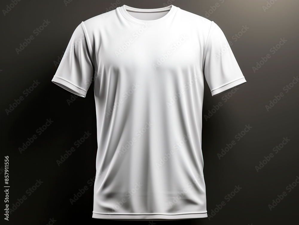 Poster a white t-shirt mockup on a clean dark background, ideal for design presentation or branding identit