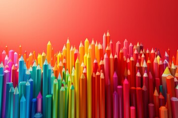 colorful stationery place together on background