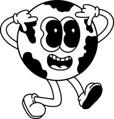 earth character vintage outline 8