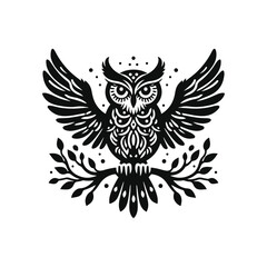 Owl Silhouette Vector Illustration Art