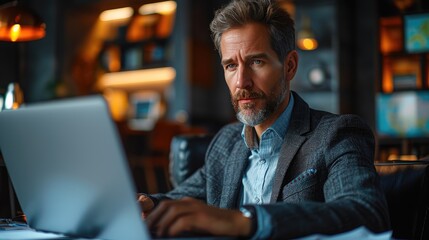 Crafting Trust: Businessman Analyzing Financial Statements