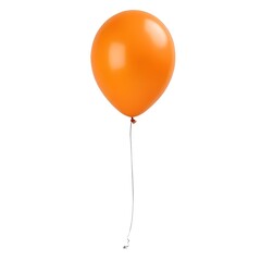 An isolated orange balloon on a white background with copy space