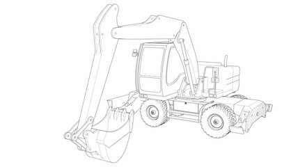 Naklejka premium bulldozer and excavator