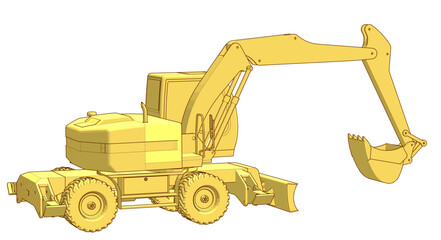 bulldozer and excavator