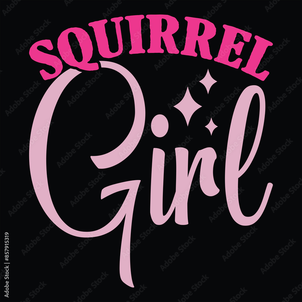 Wall mural squirrel girl squirrel t-shirt design,