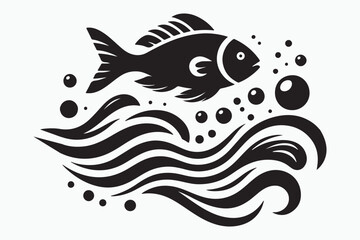 sea fish vector silhouette art work