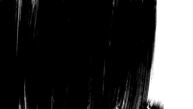 Ink paint brush stroke black white transition. Masks Luma Mattes Alpha Channels. for masks, fades, mattes, reveals. Stroke. Chroma key, Alpha Channel. ink splatter, brush stroke, fluid art, overlay 4K
