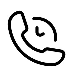 call duration icon with line style, perfect for user interface projects