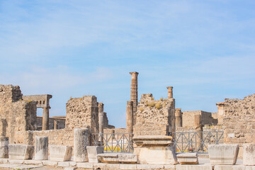 Pompeii archaeological views, UNESCO, vacation in Italy, architecture old antique landscape, details of city