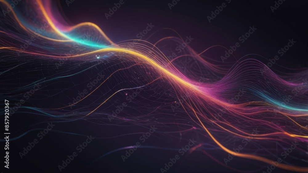 Poster dark theme digital network technology abstract background