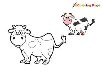 cute cow coloring page illustrations