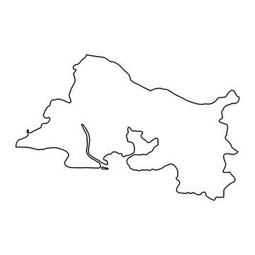 Bouches du Rhone department map, administrative division of France. Vector illustration.