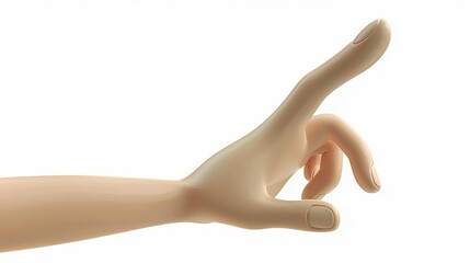 Hand making pointing gesture with index finger isolated on white