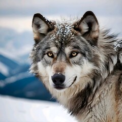 Wolf on snow 