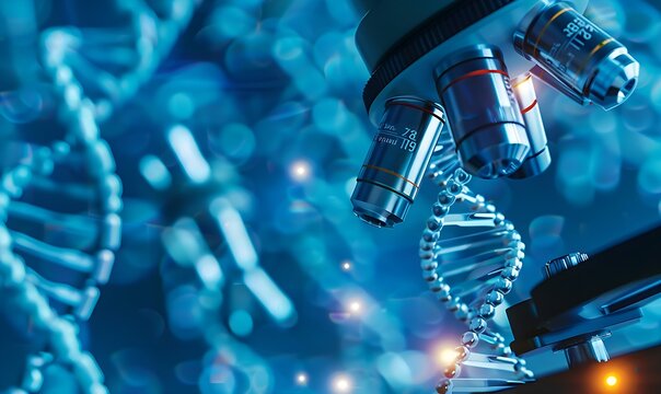 Scientists in a cutting-edge DNA lab use tools like sequencing and CRISPR to study genes and develop personalized medicine