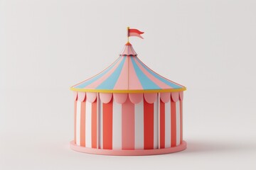 3d illustration of isolate circus tent on background
