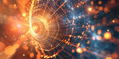 Obraz premium Delve into abstract electromagnetic fields and quantum waves through captivating visual representation. Concept Quantum Waves, Abstract Electromagnetic Fields, Visual Representation, Captivating Art