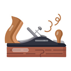 Manual Trimming Tool for Wooden Plank concept, Woodworking Planer Sliding Blade vector color icon design, timber and lumber Symbol,  forest Deforestation products Sign,mill yard sawworks illustration