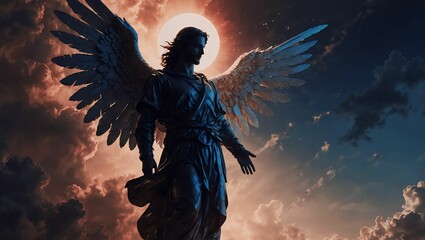 A male angel descending from heaven