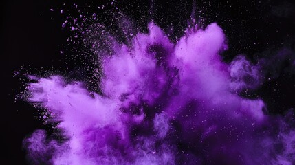 A purple powder cloud floating in the air