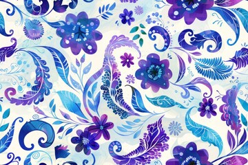 Vintage floral seamless pattern border with intricate embroidery design, perfect for textiles, wallpapers, and decorations