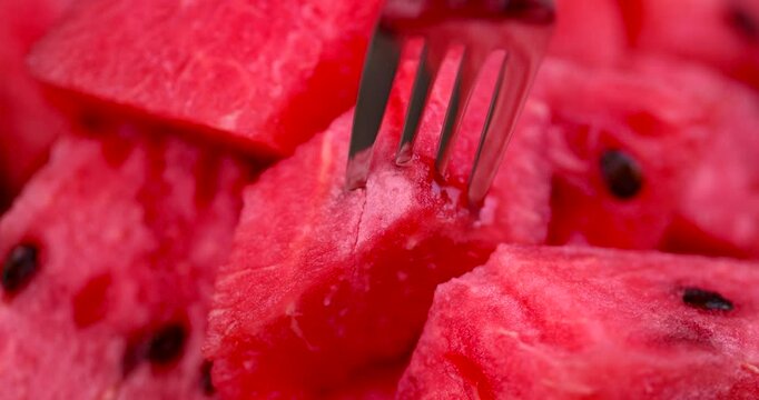 sliced ripe red watermelon , fresh watermelon cooked for nutrition