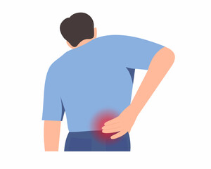 man feeling severe back pain spinal pain help of osteopath doctor