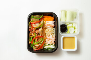 Assorted Seafood and Vegetables with Mustard Sauce 