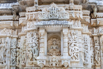 ancient temple wall exterior unique art from different angle