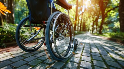 Wheelchair on Forest Pathway