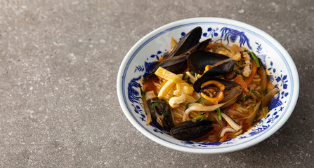 Spicy Seafood Noodle Soup, jjamppong