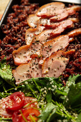 grilled meat with vegetables