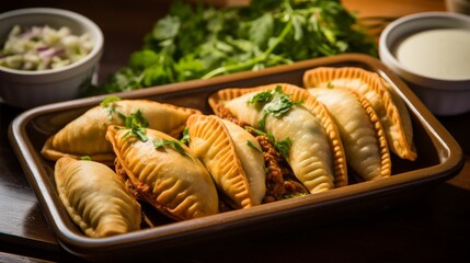 Tray mouthwatering homemade empanadas