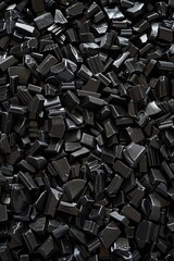 Obraz premium Close-up shot of a pile of black bricks