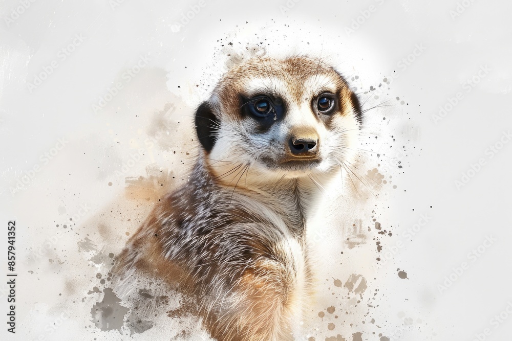 Poster a close-up shot of a small animal on a white background, suitable for use in advertising or editoria