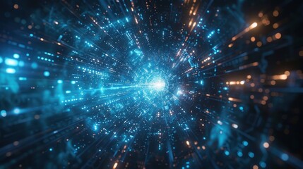 Obraz premium Abstract Digital Tunnel of Light