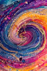 A close-up shot of a vibrant and dynamic paint swirl, great for illustrating creativity and artistic expression