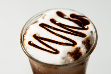 cup of cappuccino with chocolate