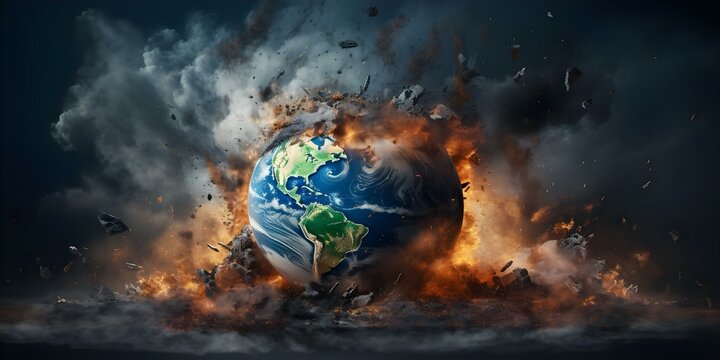 A World in Turmoil Drastic Changes and Impending Disaster. Concept Global Crisis, Drastic Changes, Impending Disaster, Uncertain Future